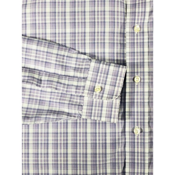 BROOKS BROTHERS Shirt Milano Men's 17-35 Purple Plaid Long Sleeve Button Up 1818 - Picture 12 of 16